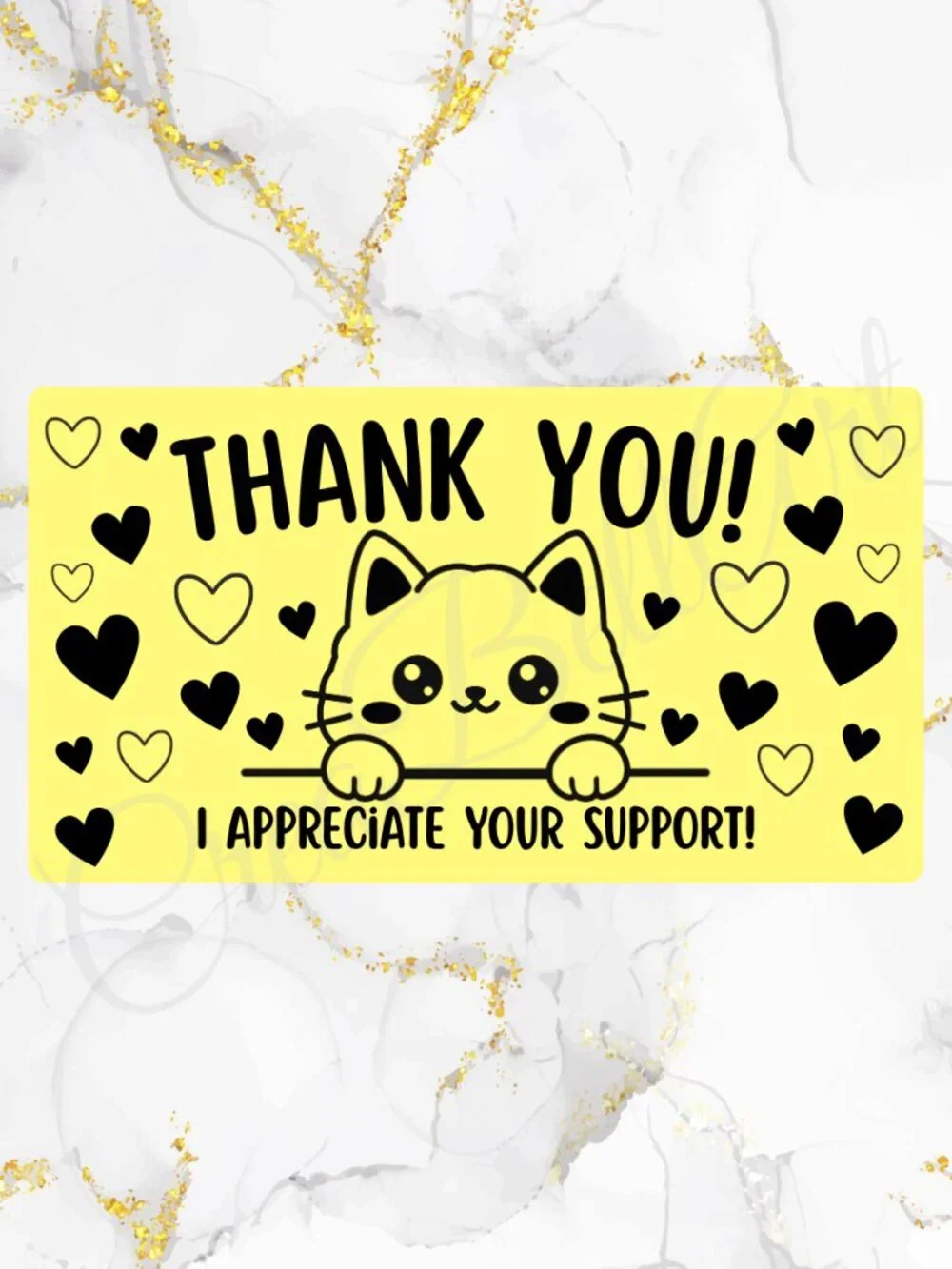 100 Cute Cat Thank You Stickers for Packaging | Small Business Labels